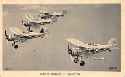 Gloster In Formation Flugzeug Aircraft Valentinstag Postkarte (B4) 