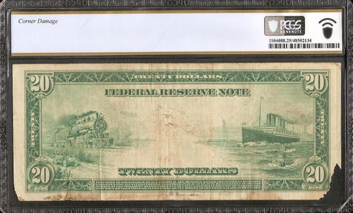 1914 $20 FEDERAL RESERVE NOTE LARGE PAPER MONEY ONLY ABOUT 40 Fr 993 KNOWN PCGS - Picture 2 of 2