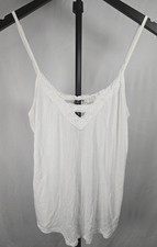 Ivory Crochet Lace Camisole Tank Top M Coquette Cottagecore Romantic Fairycore