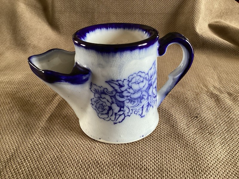 Antique Victorian Fancy  Ironstone Shaving Mug,Staffordshire England