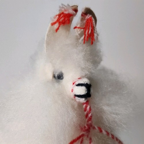 Llama Alpaca Real Wool 9.75" South American Figurine Clean Soft - Picture 3 of 11