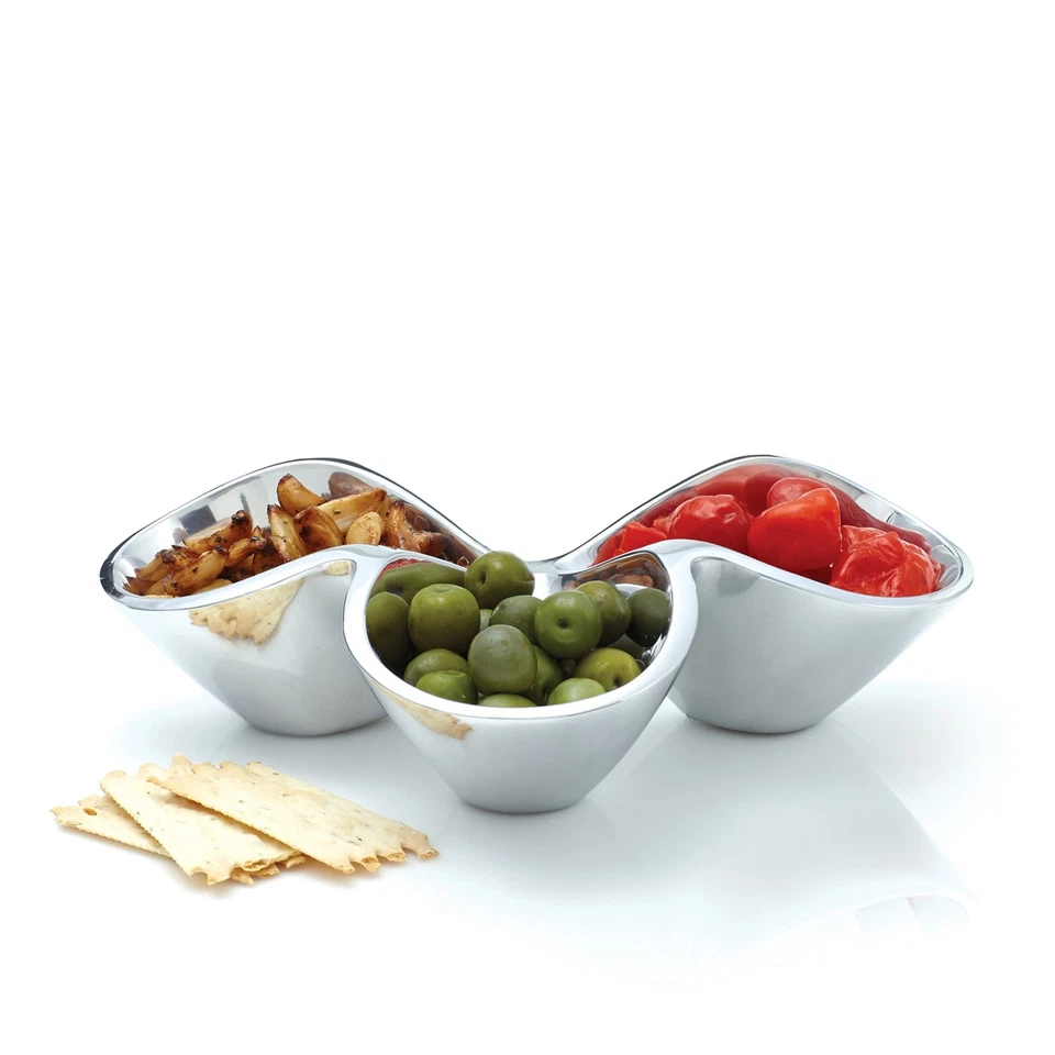 Bella Triple Condiment Server | 3 Part Divided Serving Tray for Condiments, D... - Image 2 of 3