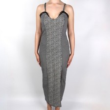 Versus Gianni Versace Midi Dress Black White Fitted Sleeveless Bodycon Size M