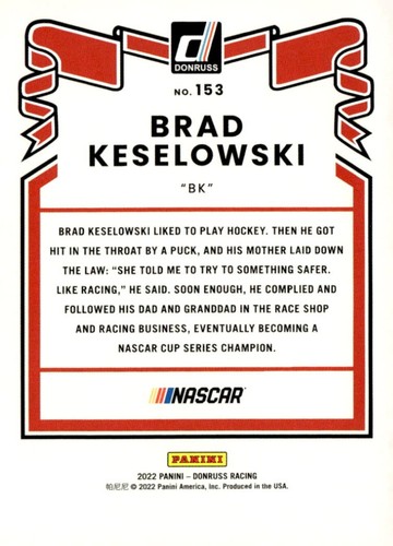2022 Panini Donruss Racing base cards - PYC - Pick from list - Picture 231 of 313