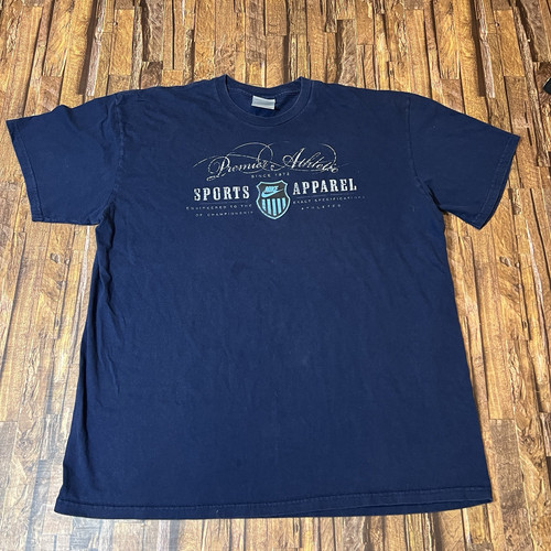 Vintage Nike Sport Apparel Navy Blue Silver Tag 2000s Y2K T Shirt Size XXL - Picture 1 of 7