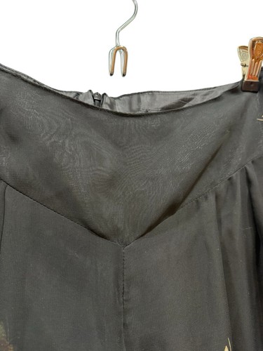 Atmosphere Flowy Pants UK 12 US 8 Black Sheer Lined Birds Butterfly Sheer Lined - Picture 3 of 9