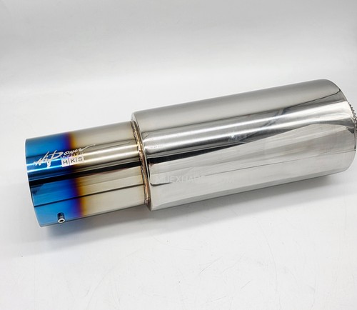 Exhaust Back Box Jap Style Exhaust Blue Tip Stainless Steel Burnt Effect Muffler - Picture 10 of 10