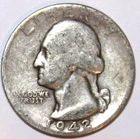 1942-P Washington Quarter - Very Good - #1130EA