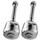  2 Sets drehbarer Wasserhahn-Verlängerer aus Edelstahl, spritzwassergeschützt,