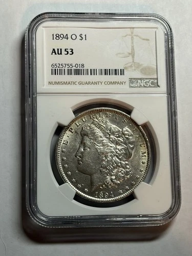 1894-O Morgan Silver Dollar $1 NGC AU53 Bright White Tough Date