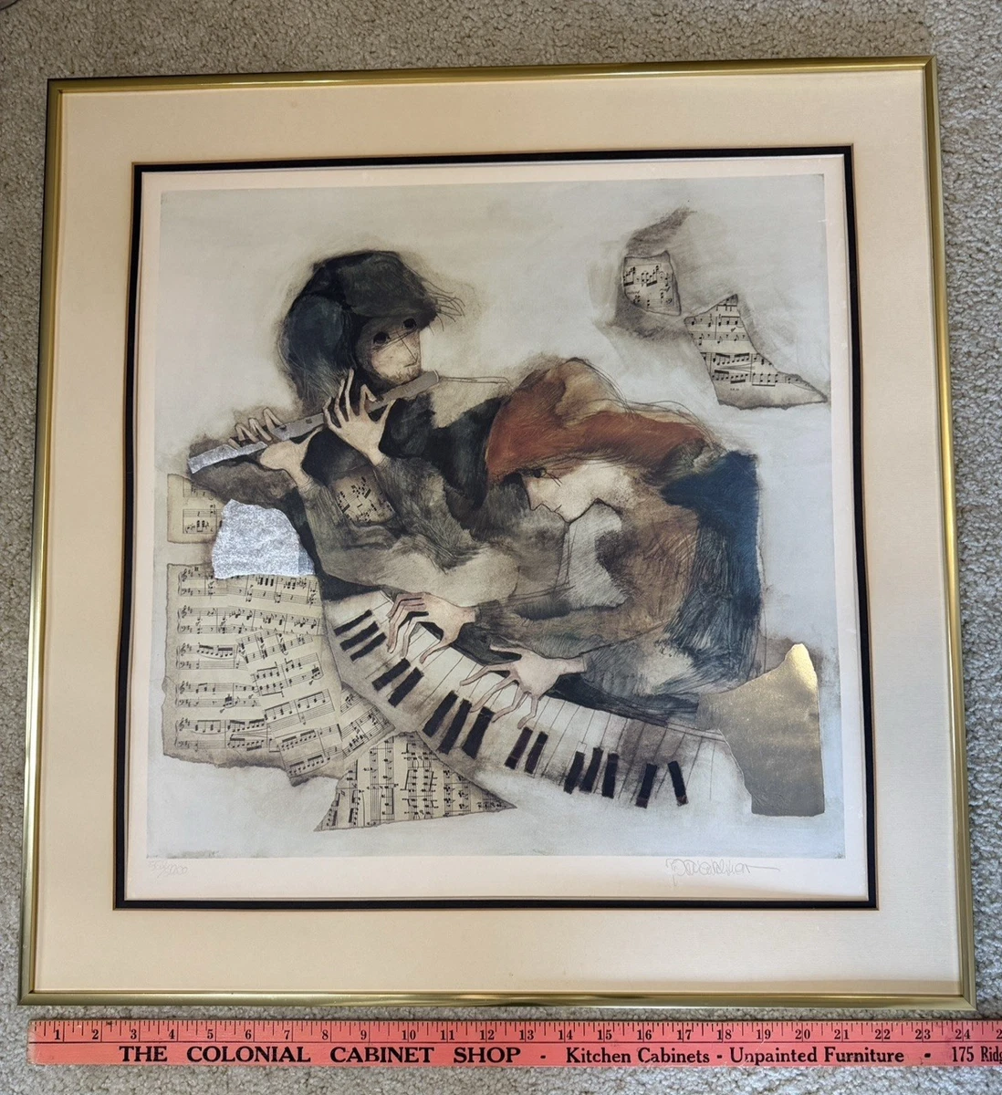 ROSINA WACHTMEISTER 油絵 音楽 Rosina Wachtmeister Lithograph Silver Foil Enhanced Signed Framed
