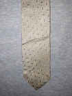 ERMENEGILDO ZEGNA Men's Tie 100% Silk Grey Beige Geometric Rectangle Design 60"
