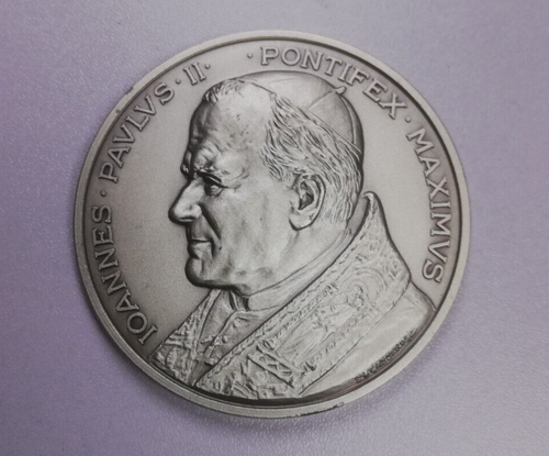 VATICANO Papa Giovanni Paolo II Medaglia - Visita a Reggio Calabria 5/10 1984 - Imagen 3 de 5