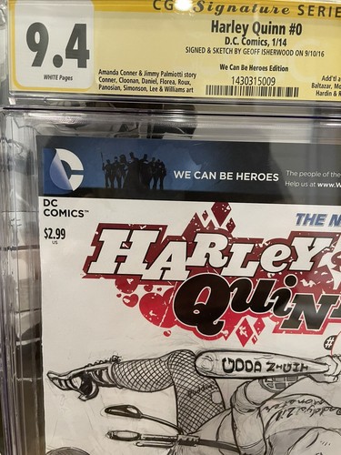 Geoff Isherwood Harley Quinn 0 Sketch Cover Cgc As 9.4 Original Art Commission - Bild 3 von 4