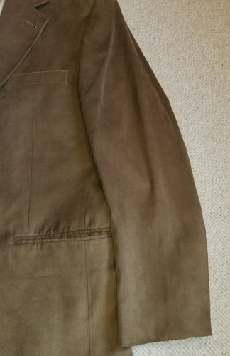 Mens Blazer-JOS. A. BANK-brown faux suede  2 button single vent-40R - Bild 3 von 4