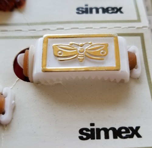 Vintage Haarspangen - 50er Jahre "Simex" Kitty Pony Haarspangen (weißer Schmetterling) - Bild 6 von 9