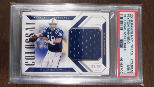 2018 Panini National Treasures Colossal Materials Peyton Manning /99 PSA 9 Pop 1 - Picture 2 of 2