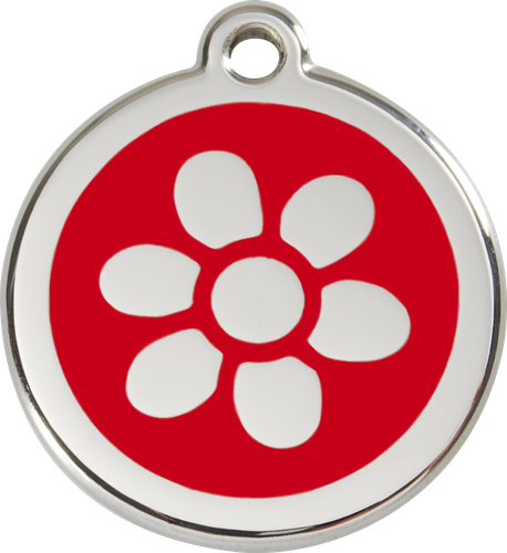 Red Dingo "Flower" Engraved Pet Dog & Cat ID Tag - Free Engraving - 11 Colours - Picture 19 of 25