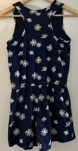 Girls GAP KIDS Navy Blue Short Floral Button Sleeveless Romper Large - Picture 6 of 7