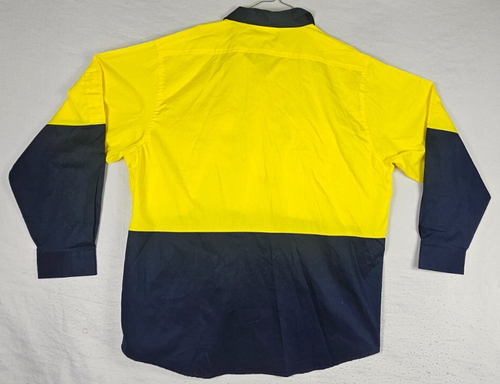 DNC Hi Vis Two Tone Cotton Shirt Long Sleeve Size 2XL Cool Breeze Workwear - Picture 3 of 10