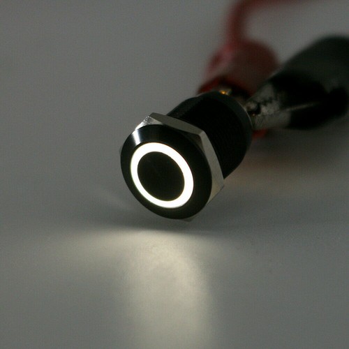 Luce LED nera 12V 4 pin 12 mm pulsante metallo interruttore momentaneo impermeabile - Foto 16 di 16