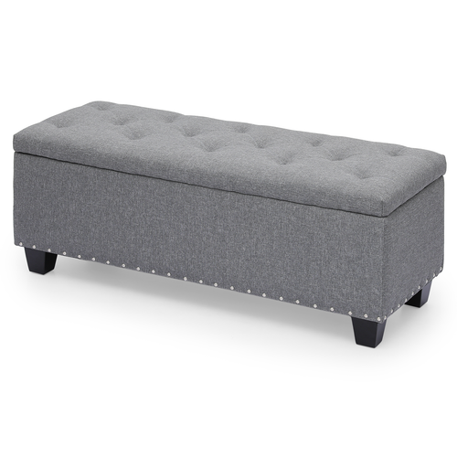 Storage Ottoman Upholstered Footstool Entryway Shoe Bench Tufted Footrest Stool - Picture 27 of 30
