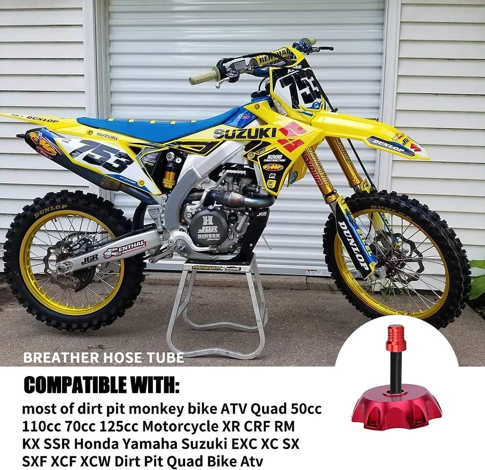 12X Tanque de Ventilação de Gás para Motocicleta Combustível Válvula Respirador de Ar Tubo de Mangueira Bicicleta Suja ATV - Imagem 3 de 4