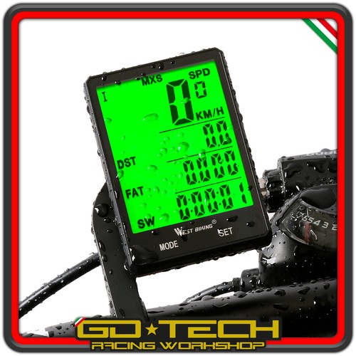 CONTACHILOMETRI TACHIMETRO BICI WIRELESS SENZA FILI IMPERMEABILE BICICLETTA MTB - Foto 2 di 4