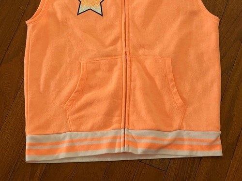 Justice Junior Girls Peach Dance Star Sleeveless Zippered Hoodie Size 18 - Picture 5 of 9