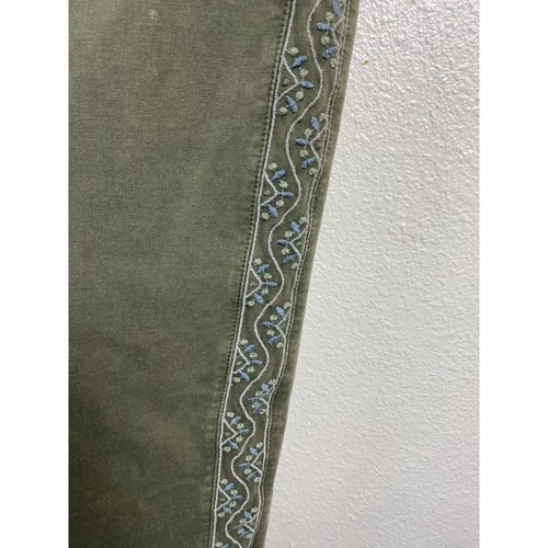 J.JILL Pants Womens Size Large Green Pull On Drawstring Embroidered Casual - Picture 18 of 18