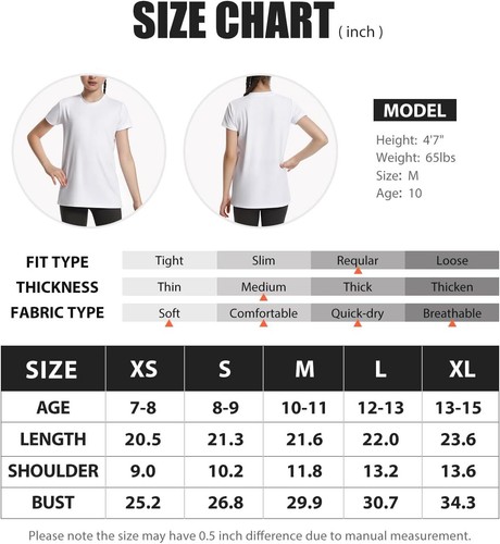Star Vibe Girl's Athletic Shirts Medium, Black/Dark Purple/Purple/White/Rose - Picture 6 of 7