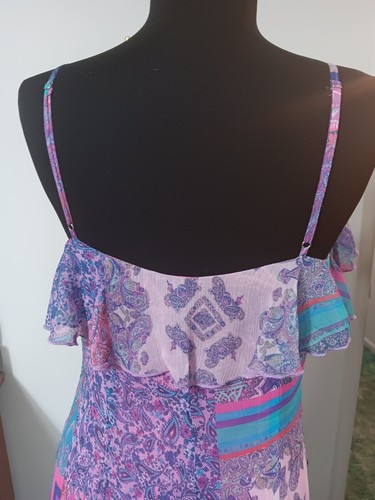 Gianni Bini M ISABELLA BANDANA Wrap Dress Boho Maxi Cottagecore Dannijo NWT - Picture 6 of 7