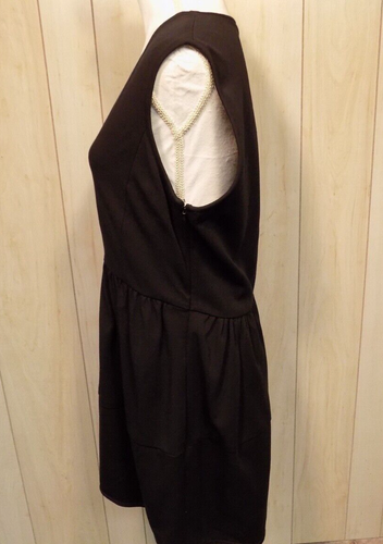 Tibi Women's Stretch V Neck Pockets Side Zip Black Size L - Picture 3 of 7