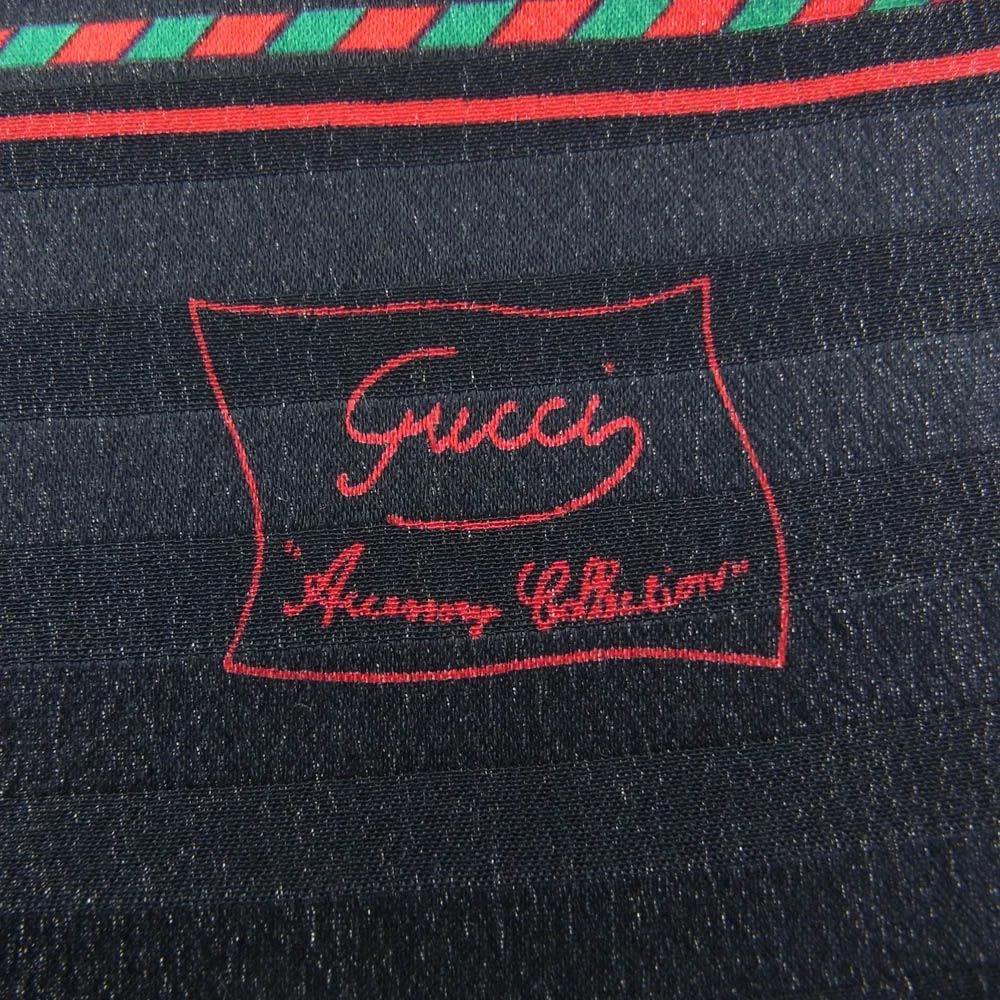 GUCCI Gucci 100% soie, écharpe à motifs mors de cheval, noire, fabriquée en Italie 02 ans