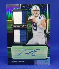 2020 Obsidian Jacob Eason Electric Etch Green Dual 2 Colored Patch RPA /50
