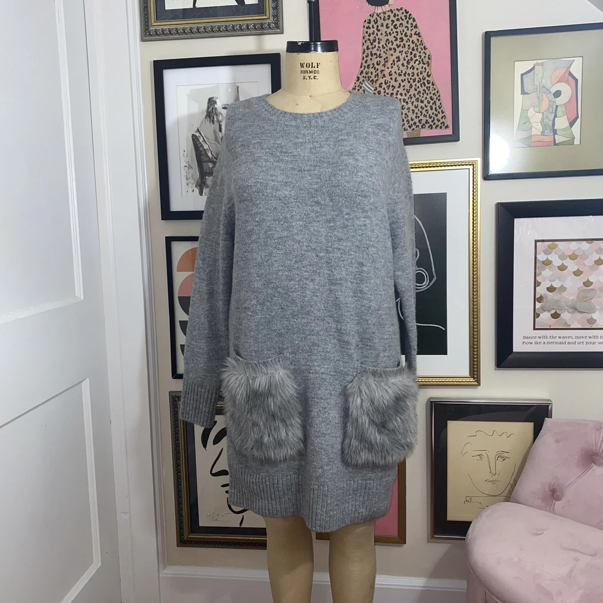 Oversized sweater dress with pockets hotsell