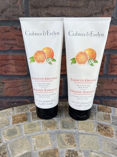 2 Crabtree & Evelyn Tarocco Orange Eucalyptus Sage Deep Cleansing Body Scrub New - Picture 11 of 12