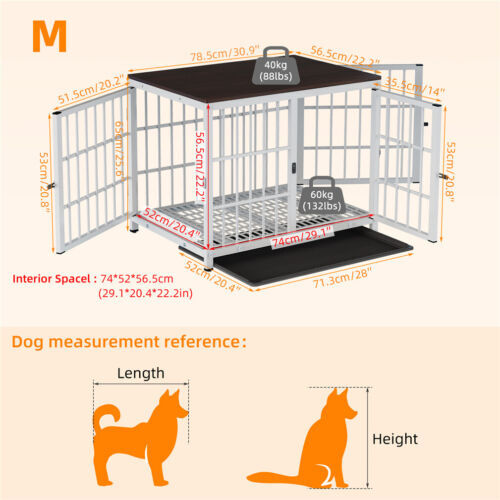 Super Large Luxury Dog Crate Furniture Elevated Metal Kennel with 3 Opening Door - Picture 51 of 61
