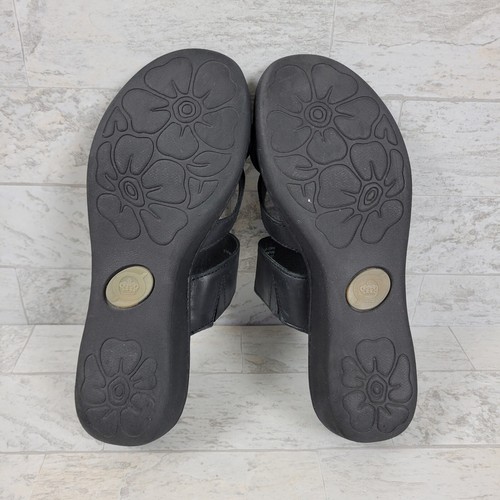 Sandalias Born Siene para mujer talla 10 de cuero negro sin cordones con cuña cómodas informales - Imagen 8 de 9