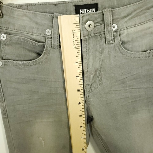 Pantalones de mezclilla ajustados Hudson para niños talla 6 niñas gris claro algodón desgastado - Imagen 11 de 12