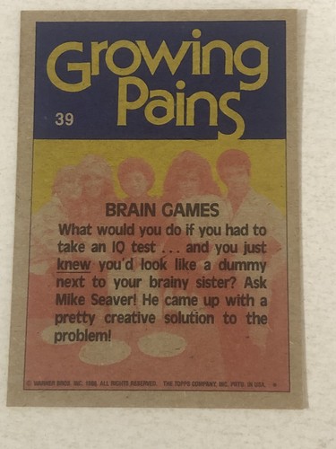 Growing Pains Trading Card 1988 #39 Tracey Gold - Picture 2 of 2