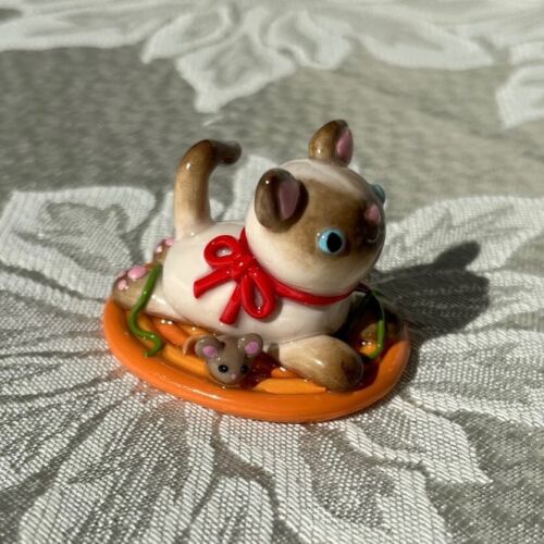 Handmade Kitty Cat Polymer Clay Figurine Decor Tiny Sculpture - Picture 32 of 41