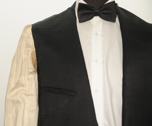 VINTAGE MASSGESCHNEIDERTER HUGH MORTON & CO EDWARDIANISCHER FRACK 36 KURZ WEISS KRAWATTE GRÜN - Bild 19 von 23