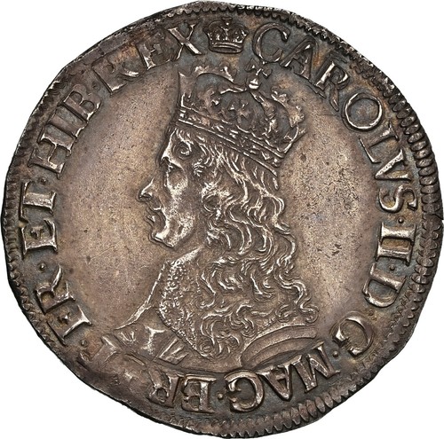 GREAT BRITAIN. Shilling, (1660-62). London Mint. Charles II. NGC AU58. Top pop. - Picture 1 of 2