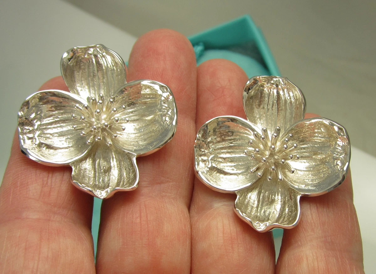 Tiffany dogwood earrings outlet