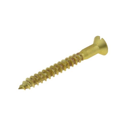 4g-22 x 1/2" Countersunk Slot Wood Screws Solid Brass ANSI B 18.6.1 - Picture 3 of 4