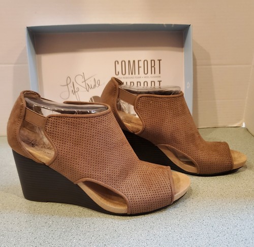 Life Stride Leather Wedge Heel Sandal Shoes, Size 10 - Picture 3 of 6