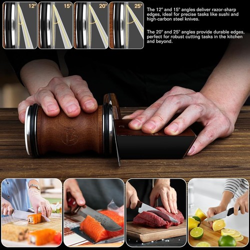 Rolling Knife Sharpener Kit with Magnetic Base & Extra Fine Grit Precision - Picture 4 of 9