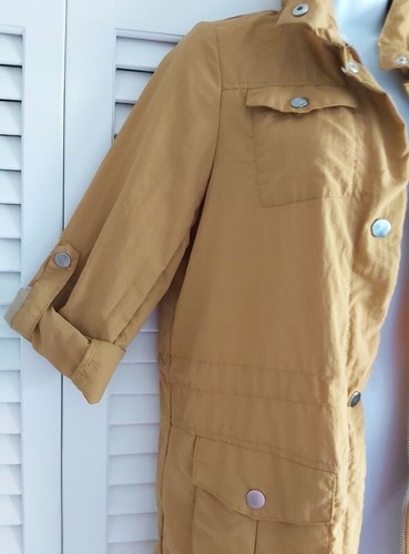 SNOBBISH Collection Women's Roll Up Sleeve Long Jacket Mustard, Size M - Picture 15 of 15