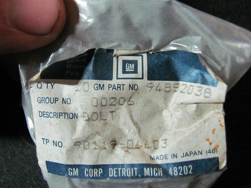 NOS GM 94852038 1989-02 Geo Prizm Nova Multi Use Bolts - Picture 1 of 2
